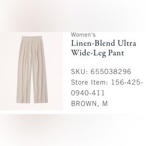 Abercrombie ultra wide linen pants size medium regular